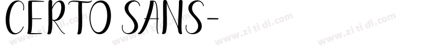 Certo Sans字体转换